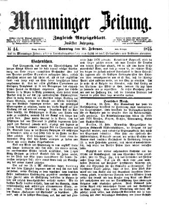 Memminger Zeitung Sonntag 21. Februar 1875