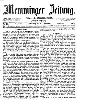 Memminger Zeitung Dienstag 23. Februar 1875