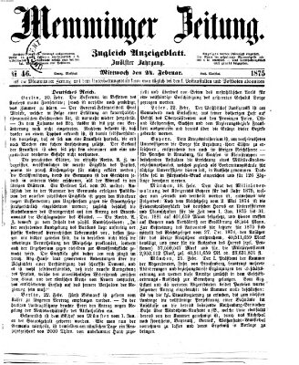 Memminger Zeitung Mittwoch 24. Februar 1875