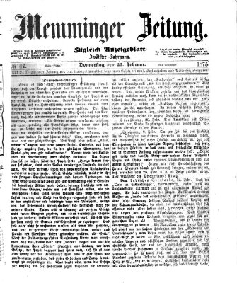 Memminger Zeitung Donnerstag 25. Februar 1875