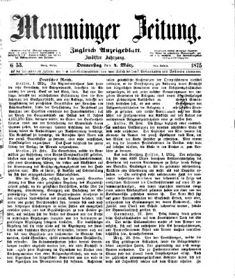 Memminger Zeitung Donnerstag 4. März 1875