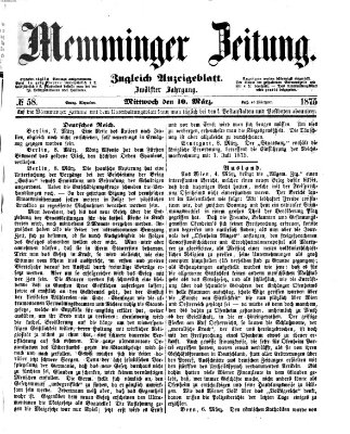 Memminger Zeitung Mittwoch 10. März 1875