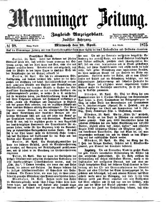 Memminger Zeitung Mittwoch 28. April 1875