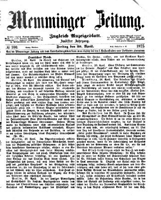 Memminger Zeitung Freitag 30. April 1875