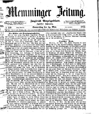 Memminger Zeitung Donnerstag 13. Mai 1875