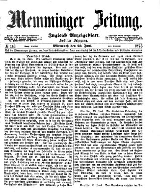 Memminger Zeitung Mittwoch 23. Juni 1875