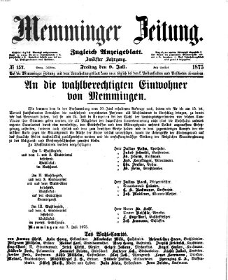 Memminger Zeitung Freitag 9. Juli 1875