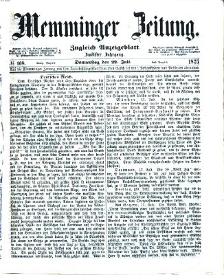 Memminger Zeitung Donnerstag 22. Juli 1875