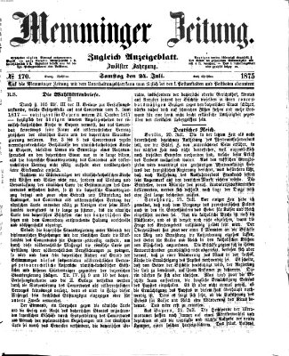 Memminger Zeitung Samstag 24. Juli 1875