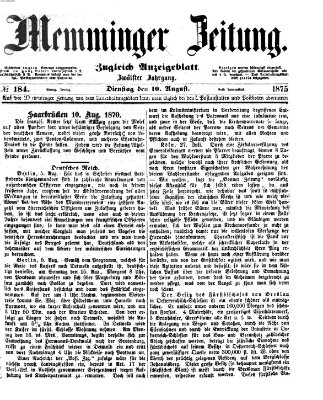 Memminger Zeitung Dienstag 10. August 1875