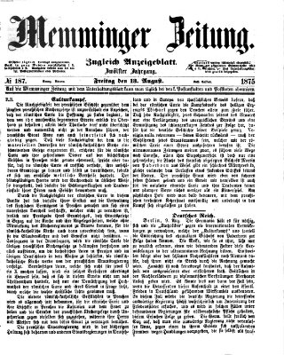 Memminger Zeitung Freitag 13. August 1875