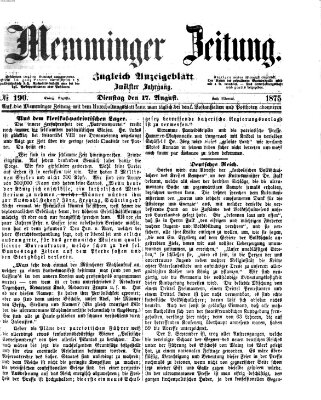 Memminger Zeitung Dienstag 17. August 1875