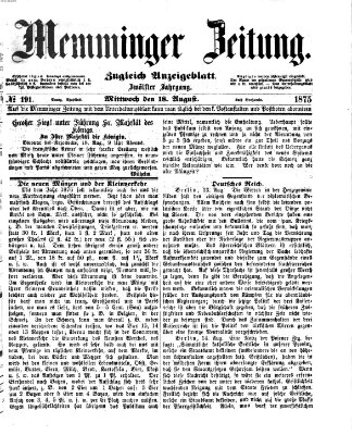 Memminger Zeitung Mittwoch 18. August 1875