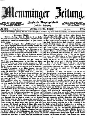 Memminger Zeitung Freitag 20. August 1875