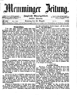 Memminger Zeitung Sonntag 22. August 1875