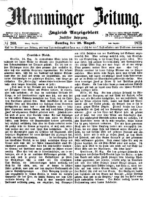 Memminger Zeitung Samstag 28. August 1875