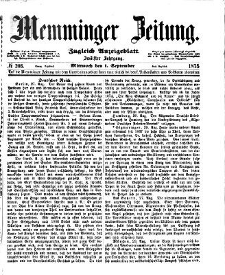 Memminger Zeitung Mittwoch 1. September 1875