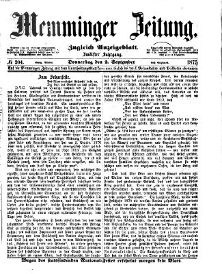 Memminger Zeitung Donnerstag 2. September 1875