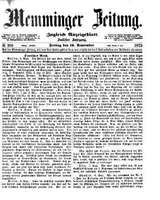 Memminger Zeitung Freitag 10. September 1875