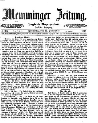 Memminger Zeitung Donnerstag 16. September 1875