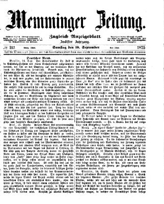 Memminger Zeitung Samstag 18. September 1875