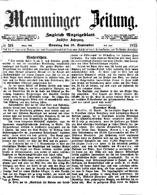 Memminger Zeitung Sonntag 19. September 1875