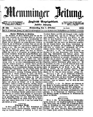 Memminger Zeitung Donnerstag 7. Oktober 1875