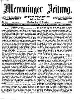 Memminger Zeitung Dienstag 26. Oktober 1875