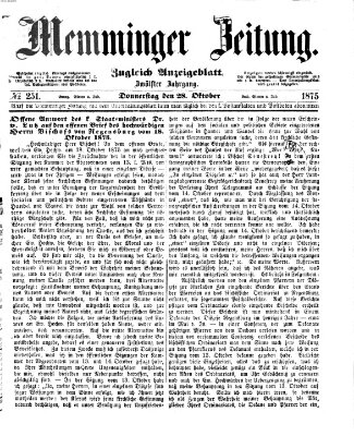 Memminger Zeitung Donnerstag 28. Oktober 1875