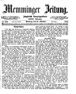 Memminger Zeitung Sonntag 31. Oktober 1875