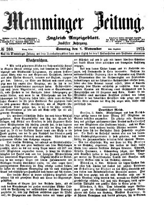 Memminger Zeitung Sonntag 7. November 1875