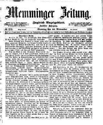 Memminger Zeitung Dienstag 23. November 1875