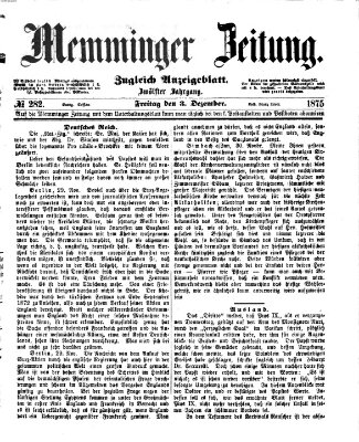 Memminger Zeitung Freitag 3. Dezember 1875