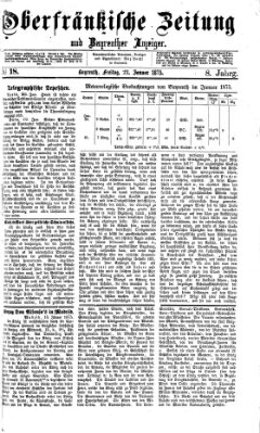 Oberfränkische Zeitung und Bayreuther Anzeiger (Bayreuther Anzeiger) Freitag 22. Januar 1875