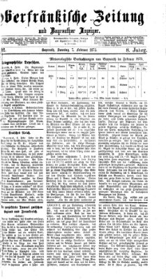 Oberfränkische Zeitung und Bayreuther Anzeiger (Bayreuther Anzeiger) Sonntag 7. Februar 1875