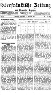 Oberfränkische Zeitung und Bayreuther Anzeiger (Bayreuther Anzeiger) Donnerstag 25. Februar 1875