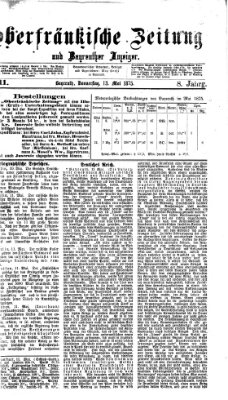 Oberfränkische Zeitung und Bayreuther Anzeiger (Bayreuther Anzeiger) Donnerstag 13. Mai 1875