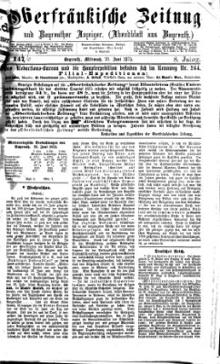 Oberfränkische Zeitung und Bayreuther Anzeiger (Bayreuther Anzeiger) Mittwoch 23. Juni 1875