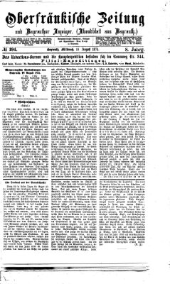 Oberfränkische Zeitung und Bayreuther Anzeiger (Bayreuther Anzeiger) Mittwoch 18. August 1875