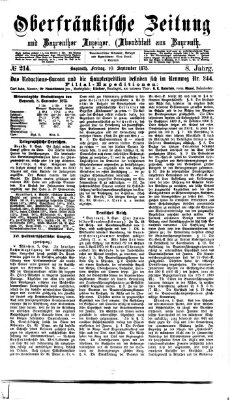 Oberfränkische Zeitung und Bayreuther Anzeiger (Bayreuther Anzeiger) Freitag 10. September 1875