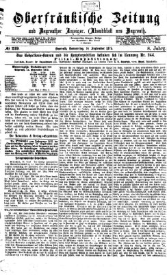 Oberfränkische Zeitung und Bayreuther Anzeiger (Bayreuther Anzeiger) Donnerstag 16. September 1875