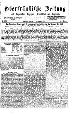 Oberfränkische Zeitung und Bayreuther Anzeiger (Bayreuther Anzeiger) Sonntag 19. September 1875