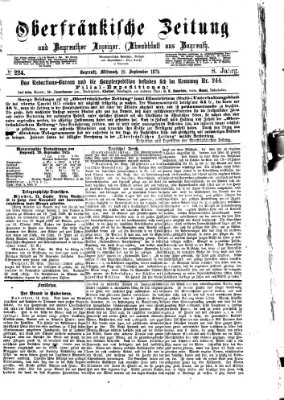 Oberfränkische Zeitung und Bayreuther Anzeiger (Bayreuther Anzeiger) Mittwoch 22. September 1875