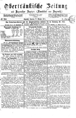 Oberfränkische Zeitung und Bayreuther Anzeiger (Bayreuther Anzeiger) Samstag 23. Oktober 1875