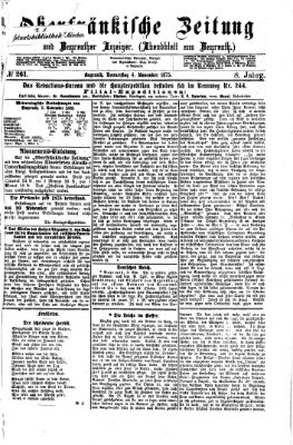 Oberfränkische Zeitung und Bayreuther Anzeiger (Bayreuther Anzeiger) Donnerstag 4. November 1875