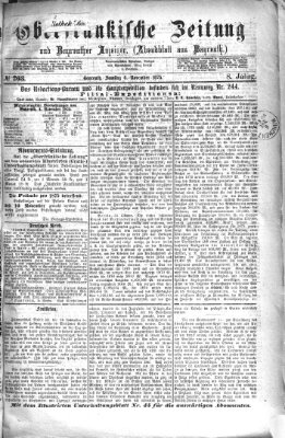 Oberfränkische Zeitung und Bayreuther Anzeiger (Bayreuther Anzeiger) Samstag 6. November 1875