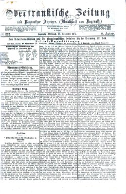 Oberfränkische Zeitung und Bayreuther Anzeiger (Bayreuther Anzeiger) Mittwoch 17. November 1875