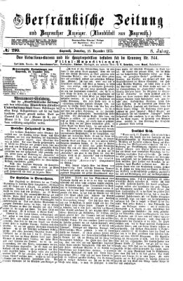 Oberfränkische Zeitung und Bayreuther Anzeiger (Bayreuther Anzeiger) Samstag 18. Dezember 1875