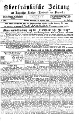 Oberfränkische Zeitung und Bayreuther Anzeiger (Bayreuther Anzeiger) Donnerstag 30. Dezember 1875