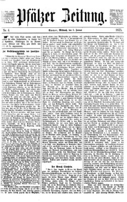 Pfälzer Zeitung Mittwoch 6. Januar 1875